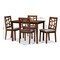Baxton Studio Abilene Walnut Finished and Grey Upholstered 5-Piece Dining Set 149-8963-8959 - alternate 5